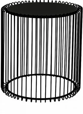 Produktbild von Design Beistelltisch Ø38x44 cm aus Eisen in schwarz mit schwarzer Glasplatte