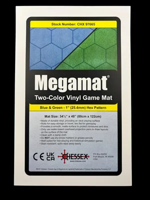 Obrázok produktu pre Hracia podložka Chessex Megamat, obojstranná, 1-palcové šesťuholníkové políčka, modro-zelená, akcia