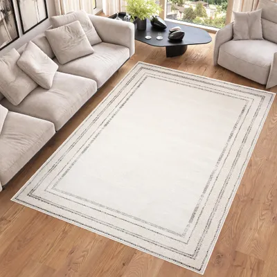 Immagine prodotto di Tappeto Tapiso HERA Moderno Bianco Grigio Soggiorno Camera da letto 120 x 170 cm