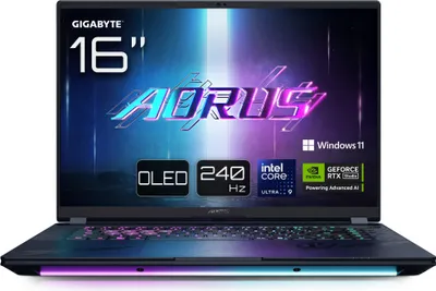 Produktbild von Gigabyte AORUS MASTER 16/BYHC5EEE64SP/U9-275HX/16"/2560x1600/32GB/1TB/RTX 5080/W11P/Dark Tide/2R