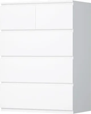 Produktbild von Kommode mit 5 Schubladen,Kommode weiß,Kommoden & Sideboards,Schubladenschrank,Komodenschrank für Schlafzimmer,Wohnzimmer,Flur,68x38x94 cm EKCG07W