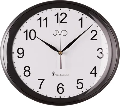 Produktbild von JVD RH64.1 Wanduhr Funk Funkwanduhr analog anthrazit dunkelgrau oval