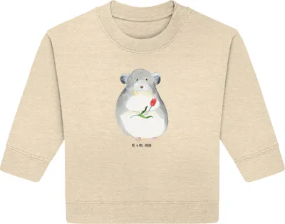 Produktbild von Mr. & Mrs. Panda Organic Baby Pullover Chinchilla Blume 6. - 12. Monat - Natural Raw - Geschenk, Büro, Lustige Sprüche, Chaos, Bullover, Chinchillas, Liebeskummer