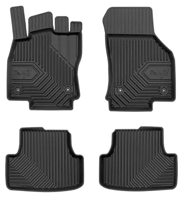 Image de Tapis de sol en caoutchouc pour Volkswagen Golf VIII 2019- (hayon) – 4 pièces, noirs, sur mesure