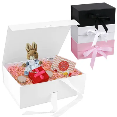 Produktbild von Magnetische Geschenkbox mit Deckel und Schleife - 21x17x7 cm