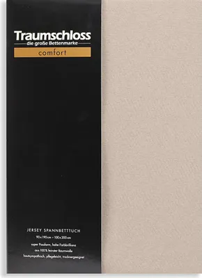 Produktbild von Traumschloss Comfort Jersey Spannbettlaken 90-100 x 200 cm stein 100% Baumwolle