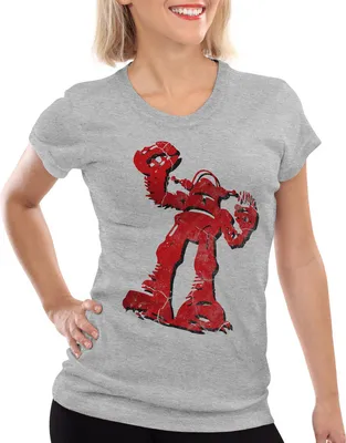 Produktbild von style3 Sheldon Hero Roboter Damen T-Shirt, Farbe:Grau meliert, Größe:M
