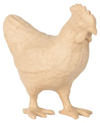 Productafbeelding van Décopatch, klein papmaché-object, bruin, kip, 19 cm - Kartonbruin, model SA228C