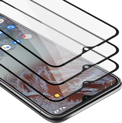Produktbild von Cadorabo 3x Vollbild Panzer Folie für Nokia G10 / G20 Schutzfolie in Schwarz Tempered Display-Schutzglas