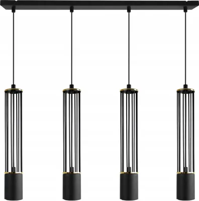 Produktbild von LED Deckenlampe Hängelampe Kronleuchter schwarz Loft Leiste für Küche und Zimmer
