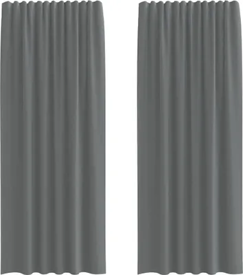 Produktbild von Voile Vorhänge mit Schlaufen 2 Stk. Dunkelgrau 140x225 cm