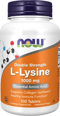 Immagine prodotto di L-lisina, doppia forza 1000 mg 100 compresse Now Foods