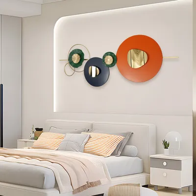 Produktbild von Wanddekoration aus Metall, Wandbild Metall, Geometrische runde Wanddekoration aus Metall