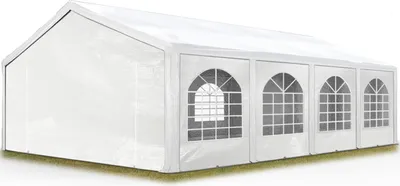 Produktbild von TOOLPORT Hochwertiges Partyzelt 5x8 m Pavillon Zelt ca. PE Plane 450 N Gartenzelt Festzelt Wasserdicht weiß