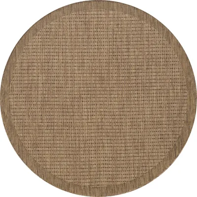 Produktbild von In- & Outdoor-Teppich Einfarbig Pflegeleicht Waschbar Strapazierfähig | Rund Braun 160x160 cm Balkon Terrasse Küche | DAFNE – Kadima Design