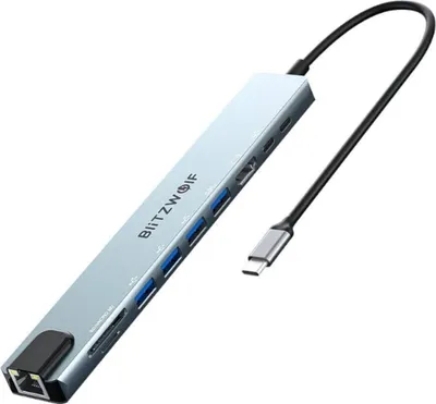 Produktbild von BlitzWolf Docking Station Blitzwolf BW-TH5 10in1 USB-C (silver)