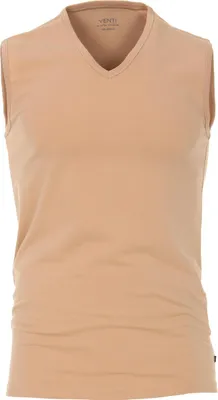 Produktbild von VENTI Herren Tanktop Ärmellos V-Ausschnitt Modern-Fit Doppelpack Beige L