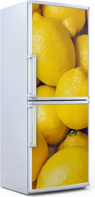 Produktbild von Kühlschrankdekoration  60x180 cm  Aufkleber auf dem Kühlschrank - Gelbe Zitronen