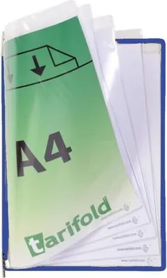 Produktbild von Sichttafel Foldfive A4 mit 5 Sichttaschen VE=5 Stück blau