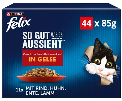 Produktbild von FELIX So gut wie es aussieht Nassfutter für Katzen Geschmacksvielfalt vom Land V