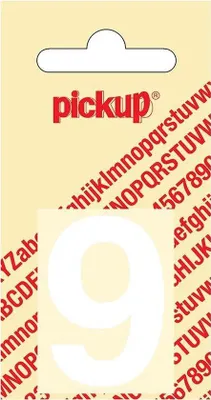 Productafbeelding van Helvetica sticker, 40 mm. Sticker met witte cijfer 9. Sticker voor een pick-up