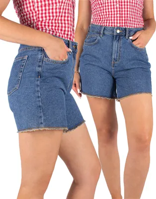 Produktbild von FIRI Shorts mit hoher Taille, 100 % Baumwolle, Mom Fit, dunkelblau 36 S
