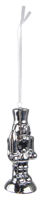Produktbild von Clayre & Eef Weihnachtsanhänger Nussknacker 10 cm Silberfarbig Porzellan