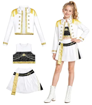Cosplay-Kostüm für Mädchen, weiß, Bühnenoutfit, Set, Halloween, Karneval