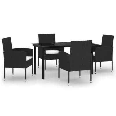 Image de vidaXL Ensemble de jardin 5 pièces noir