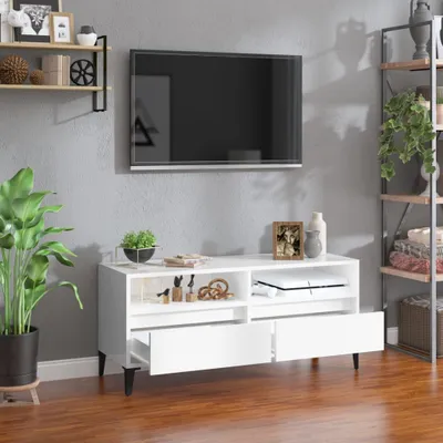 Produktbild von TV-Schrank Hochglanz-Weiß 100x34,5x44,5 cm Holzwerkstoff , TV-Schränke Design 2024