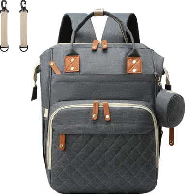 Produktbild von ASKSA Baby Wickeltasche Rucksack Großer Wickelrucksack mit Multifunktions Babytaschen, Grau