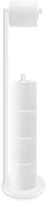 Image de Omgoods - Porte-rouleaux de papier toilette autoportant en acier inoxydable, avec espace de rangement pour 5 rouleaux