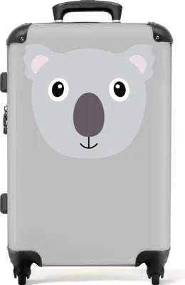 Produktbild von NoBoringSuitcases.com - Großer grauer Koffer XL- Kinderkoffer Koala geeignet für Jungen und Mädchen - Reisekoffer mit 4 Rollen - Trolley auf Rollen 72 Liter - Rollkoffer große Kinder - Geräumiger Koffer 20kg - Koffer mittel - Hartschalenkoffer mittelKoffer Mittelgroß 67x43x25 cm, 72L,