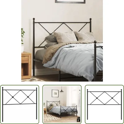 Produktbild von The Living Store Kopfteil Metall Schwarz 107 cm