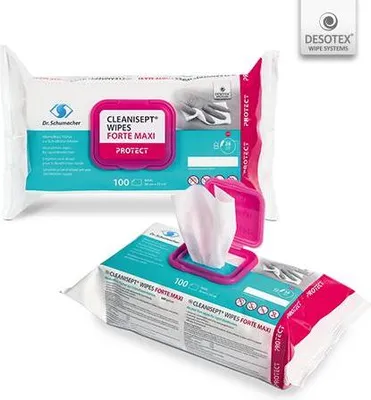 Produktbild von Dr. Schumacher Cleanisept® Wipes Forte Max| Packung (100 Tücher)