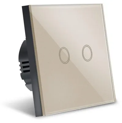 Produktbild von Touch-Techstar®-Schalter, Sicherheitsglas, modernes Design, LED-Beleuchtung, 2-Phasen, Gold
