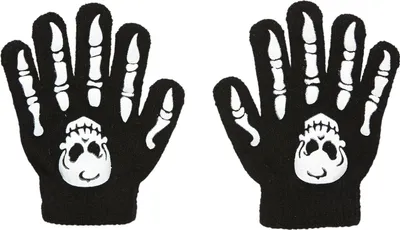 Immagine prodotto di Guanti di Halloween in osso con teschio - guanti per adulti o bambini Guanti per bambini