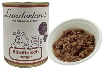 Produktbild von Lunderland Rindfleisch mager 800g Dose / Hundefutter Nassfutter  100 % mageres Muskelfleisch vom Rind