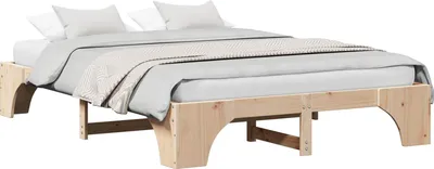 Produktbild von vidaXL Bettrahmen Natur 140 x 200 cm Massives Kiefernholz