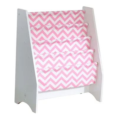 Image de KidKraft Étagère suspendue blanche - motifs roses - 61 x 30 x 71 cm ; 14233