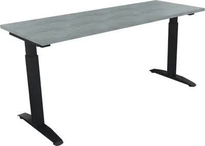 Produktbild von Schreibtisch Kufe Einzels. Quadrat B1600xT600xH650-850 an/Beton hell