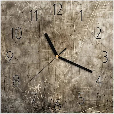 Produktbild von Wanduhr aus Glas mit Motiv Abstrakte Kratzstruktur- 30 x 30 cm - inkl. Aufhängesystem