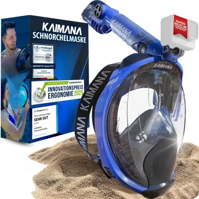 Image de Le masque de plongée KAIMANA primé pour adultes S/M - absolument sans CO2 - sac de transport inclus - Masque de plongée - Masque intégral de plongée