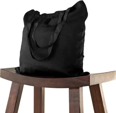 Imagen del producto de Bolsa de algodón sin imprimir, 38x42 cm, 10 unidades, con asas largas, ideal para el uso diario
