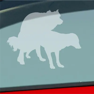 Produktbild von Auto Aufkleber Hunde decken Spaß Liebe Paaren Dog 12,5x10 cm Milchglas Sticker Heckscheibenaufkleber