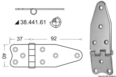 Immagine prodotto di Cerniera, rovesciata 129x40 mm , 1 pezzo
