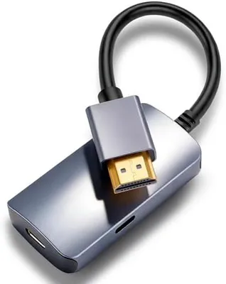 Produktbild von HDMI auf USB C Adapter 4K@60Hz, aktiver HDMI to USB-C Konverter mit LT6711A Chip, Alummgehäuse, Plug & Play für Monitor, Beamer, AR-Display, Windows Systeme