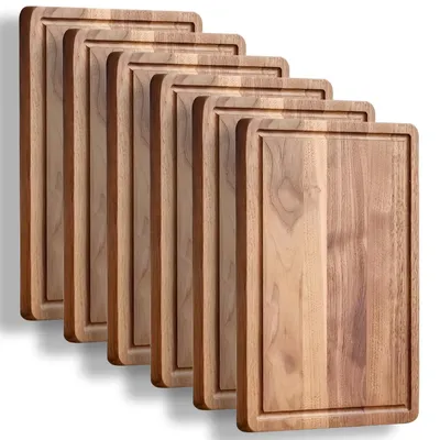 Obrázok produktu pre Omgoods – Drevená krájacia doska z akácie s hlbokou drážkou (30 x 20 cm)