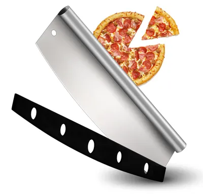 Pizzasnijder 35 cm, Edelstahl, mit Klingenschutz, ergonomischer Griff
