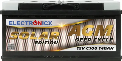 Produktbild von AGM-Batterie Electronicx Solar Edition 140 Ah – 12 V für Solaranlagen, Camping und netzunabhängige Systeme ▶ Premium  Wartungsfreie AGM-Batterie 12 V